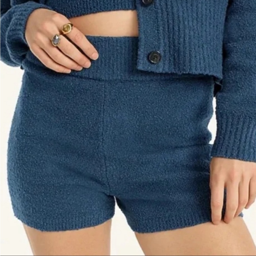 ⚓️J.Crew Cotton Boucle Mini Sweater Shorts in Deep Midnight XS